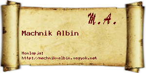 Machnik Albin névjegykártya